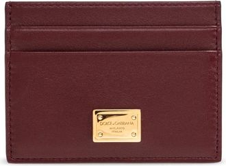 Dolce & Gabbana Accessoires, Dames, Rood, ONE Size, Leer, Bordeaux Leren Kaarthouder