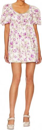 For Love & Lemons Milani Mini Dress In White/floral