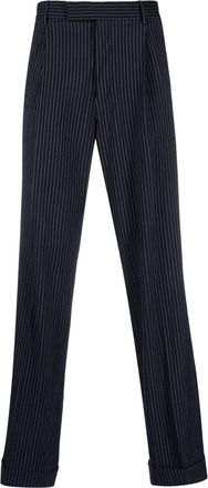 Pantaloni Torino pinstripe-pattern straight-leg trousers - men - Virgin Wool/Spandex/Elastane - 50 - Blue