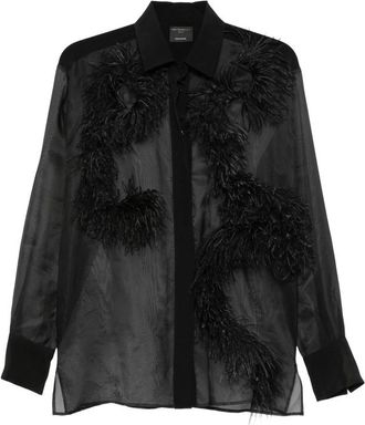 Antonelli Feather-trim Sheer Shirt