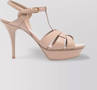 Saint Laurent woven straps leather platform sandals