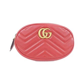 Gucci Gg Marmont Red Color Leather Fanny Pack (Pre-Owned)
