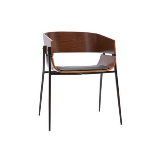 Miliboo Miliboo - Silla De Dise&ntilde;o Negra Y Madera Oscura Wess