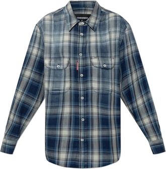 Dsquared2 Check Shirt - Dames - Overhemden - Blauw - S - Katoen - Overhemden