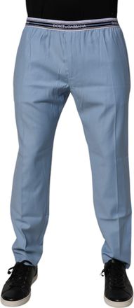 Dolce & Gabbana Blue Cotton Stretch Chino Mens Pants