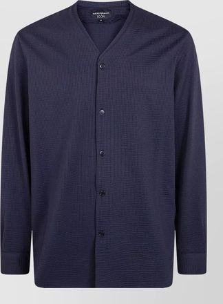 Emporio Armani shirt v neckline long sleeves textured fabric