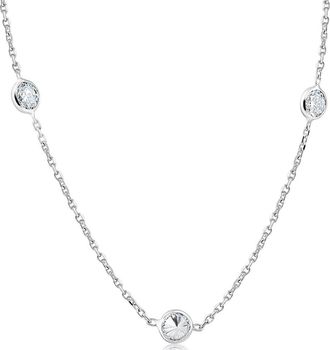 Pompeii3 2 Ct Diamonds By The Yard Necklace 14K White Gold Lab Grown Diamond