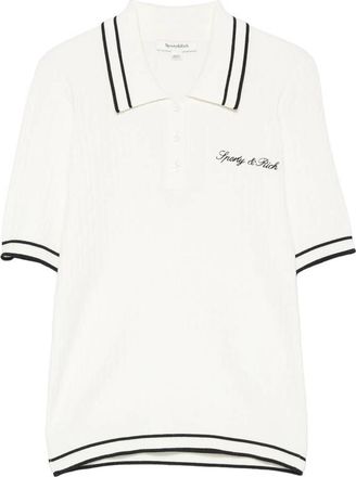 Sporty & Rich Cable-knit Embroidered Polo Shirt