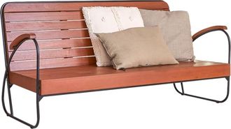 Tikamoon Banco de madera de acacia maciza de 3 plazas