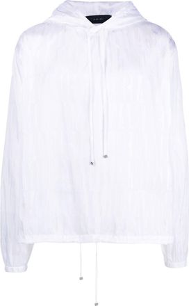 Amiri all-over logo print hoodie - men - Nylon - M - White
