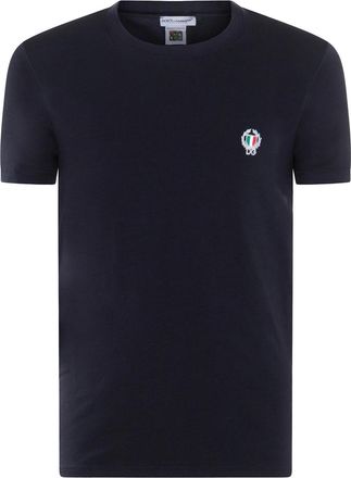 Dolce & Gabbana Navy Blue Cotton Blend T-Shirt