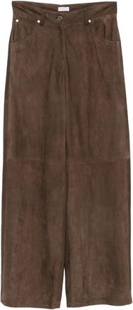 Brunello Cucinelli Brown Flat Front Pant
