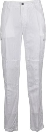 Eleventy Cargo Trousers Lyocell, Linen And Cotton - White