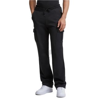 Urban Classics Heren Zwaargewicht Cargo Rechte Been Sweatbroek (Zwart)
