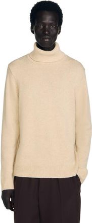 Sandro Wool and cashmere turtleneck sweater in Beige at Nordstrom, Size Xx-Large