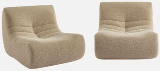 Sweeek Sof&aacute; Modular En Tejido Efecto Alpaca, 2 Plazas