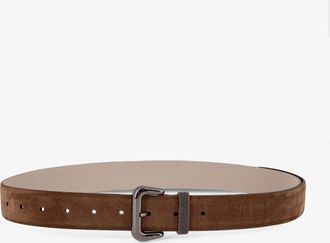 Brunello Cucinelli Cintura in suede con dettaglio Shiny Loop - BRUNELLO CUCINELLI - gender_Woman