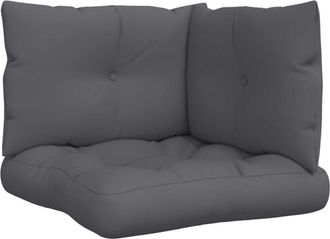 vidaXL Cojines Para Paletss 3 Unidades Tela Gris Antracita Vidaxl