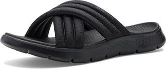 Skechers On-The-Go GO Walk Flex Sandals w/ Puffy Crossband Womens Sandals Black/Black : 11 B - Medium