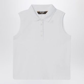 K-Way White sleeveless cotton polo