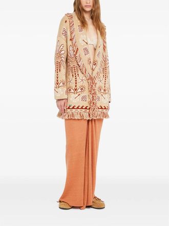 Alanui Echoes Of The Island Fringed Cardi-coat