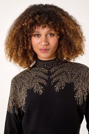 Roman Shimmer Leaf Knit Jumper