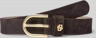 HUGO BOSS G&uuml;rtel aus Veloursleder Modell SCARLET in Dunkelbraun, Gr&ouml;&szlig;e 100