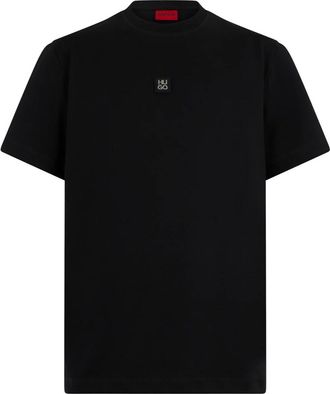 HUGO BOSS Katoenen T-shirt met Logo - Heren - T-shirts - Zwart - XS - Katoen - Tops