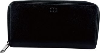 Dior Black Leather Long Wallet (Bi-Fold) (Pre-Owned)