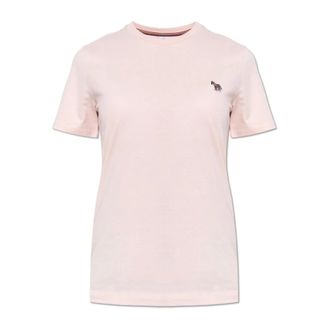 Paul Smith Tops, Dames, Roze, M, Katoen, Logo T-Shirt
