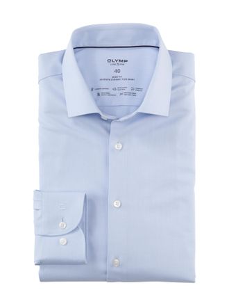 Olymp Businesshemd OLYMP Level Five 24/Seven body fit, Herren, Gr. 37, N-Gr, blau (bleu), Web, Obermaterial: 64% Baumwolle, 27% Polyester, 9% Elasthan, Hemd