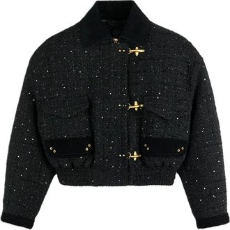 Fay Bomber Corta con 3 Ganci e Fodera Imbottita - - Jackets - Donna - Nero - XS