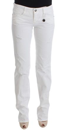 Costume National Witte Katoenen Slim Fit Denim Bootcut Jeans