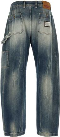 Dolce & Gabbana Mens Patchwork Denim Jeans Blue Cotton