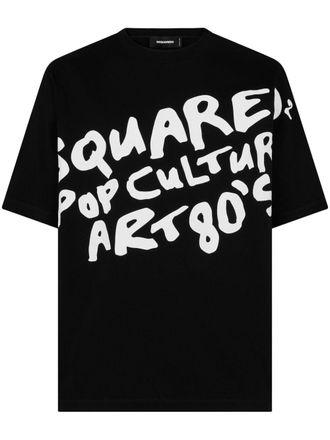 Dsquared2 T-shirt met tekst - Zwart