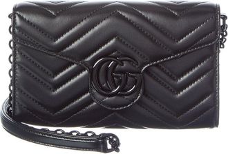 Gucci Gg Marmont Leather Wallet On Chain
