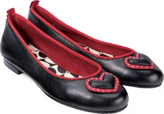 Brighton Womens Cherie Ballerina Shoes In Black/red