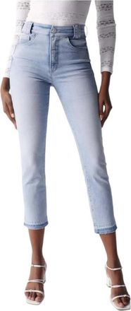 Salsa Cropped Jeans - Dames - Cropped Jeans - Blauw - W25 L28 - Katoen - Jeans