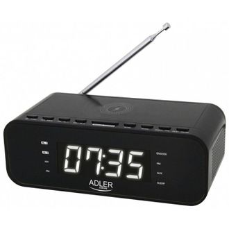 Adler Europe Radiosveglia Adler AD1192B con caricabatterie wireless Nero [UBADLRBAD1192B0]