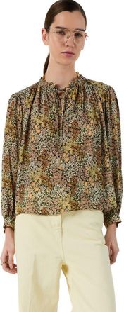 Gerard Darel Carinne Tie Neck Floral Blouse in Pink at Nordstrom, Size Small