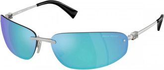Miu Miu Zonnebril - Dames - Zonnebrillen - Grijs - 68 MM - Accessoires