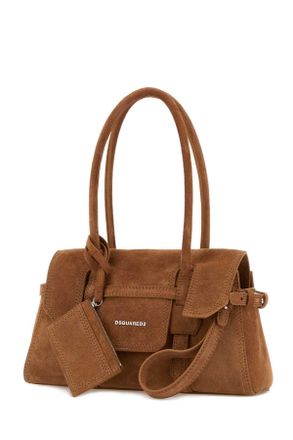 Dsquared2 Womens Camel Suede Shoulder Bag Tan Borse A Mano