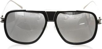 Frankie Morello Shield Zonnebril Zwart Metalen Frame Grijze Lens - Heren - Zonnebrillen - Zwart - ONE Size - Accessoires