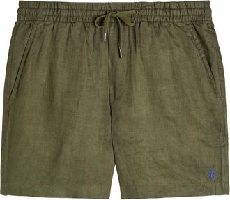 Polo Ralph Lauren Prepster Logo-embroidered Linen Shorts - Olive - XL