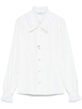 Alessandra Rich silk poplin shirt - women - Silk/Polyamide/Cotton/Polyamide - 42 - White