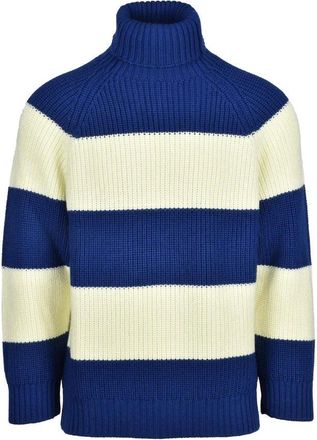 Sunnei High Neck Sweater Virgin Wool - Blue/Yellow