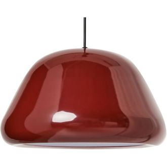 Beliani Beliani - L&aacute;mpara Colgante De Metal Brillante Estilo Vintage Redondeado Rojo Joku