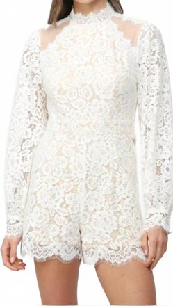 Fate Lace Sheer Sleeves Romper In White