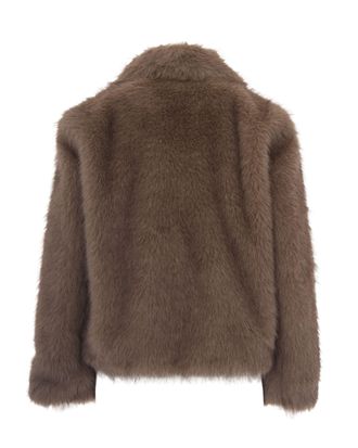 Max Mara Womens Faux-Fur Coat Alce Honey Knitted Polyester Jacket