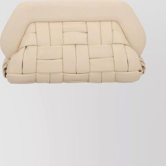 Themoir&egrave; woven rectangular clutch bag detachable strap